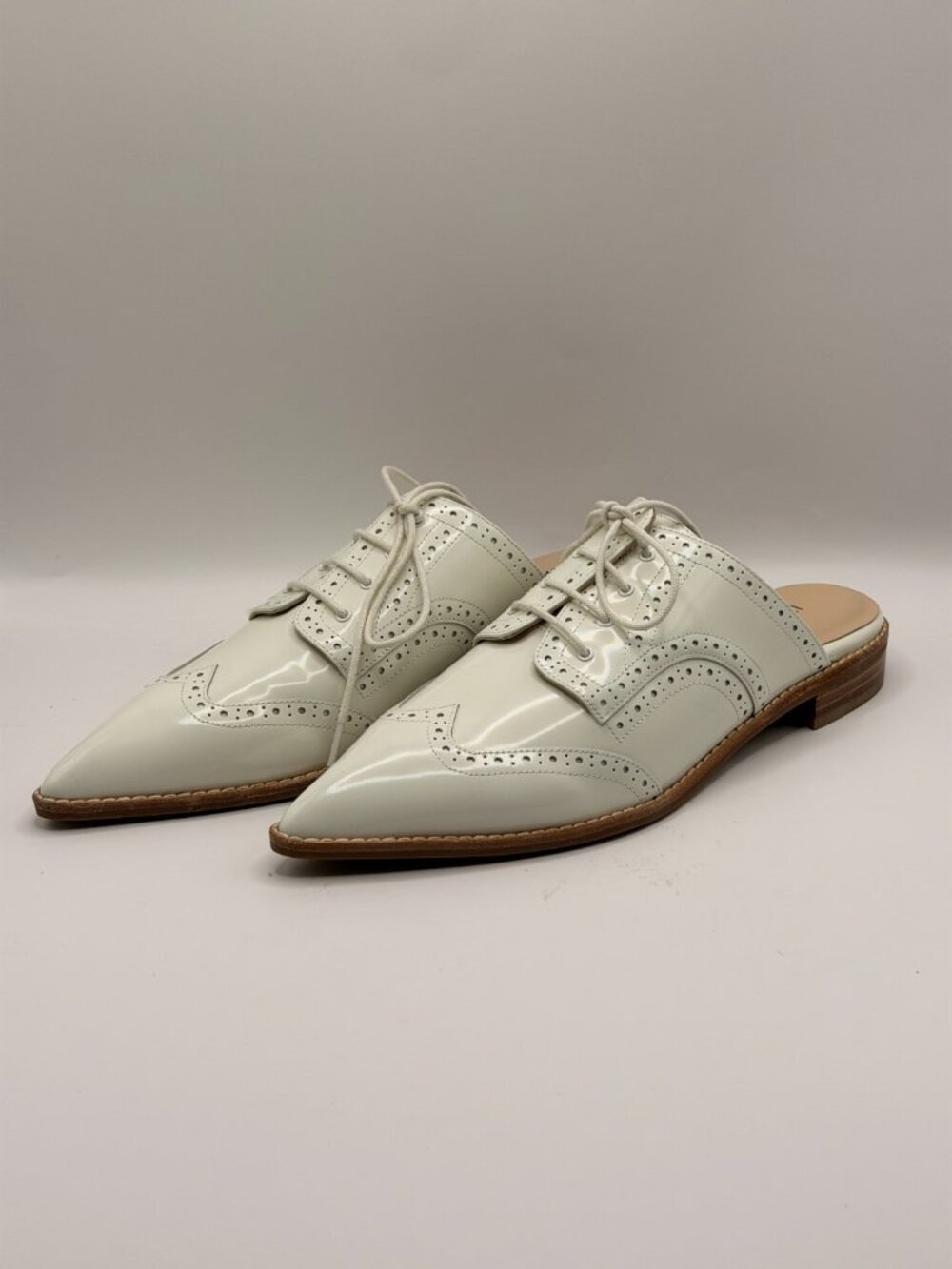 L'AGENCE Women Lilou White Oxford Slip On Mule Sz 7